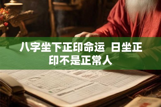 八字坐下正印命运  日坐正印不是正常人