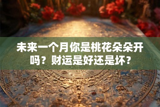 未来一个月你是桃花朵朵开吗？财运是好还是坏？