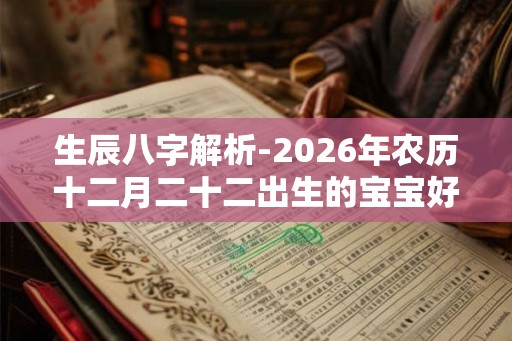 生辰八字解析-2026年农历十二月二十二出生的宝宝好不好 生辰八字解析-2026年农历十二月二十二出生的宝宝好不好