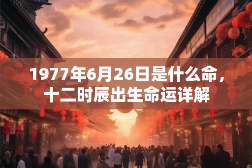 1977年6月26日是什么命，十二时辰出生命运详解