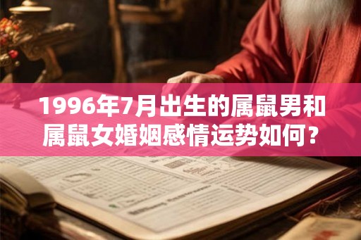 1996年7月出生的属鼠男和属鼠女婚姻感情运势如何? 1996年7月出生的属鼠男和属鼠女婚姻感情运势如何?