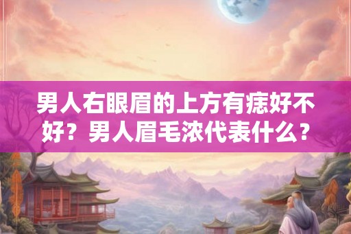 男人右眼眉的上方有痣好不好？男人眉毛浓代表什么？