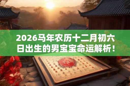 2026马年农历十二月初六日出生的男宝宝命运解析! 2026马年农历十二月初六日出生的男宝宝命运解析!