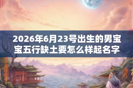 2026年6月23号出生的男宝宝五行缺土要怎么样起名字