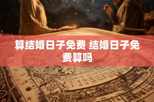 算结婚日子免费 结婚日子免费算吗