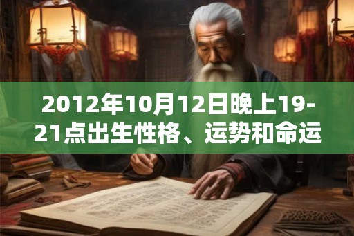 2012年10月12日晚上19-21点出生性格、运势和命运