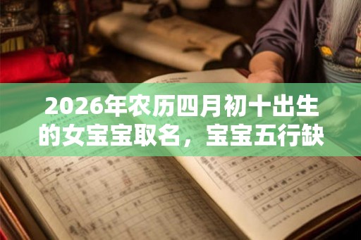 2026年农历四月初十出生的女宝宝取名，宝宝五行缺什么？