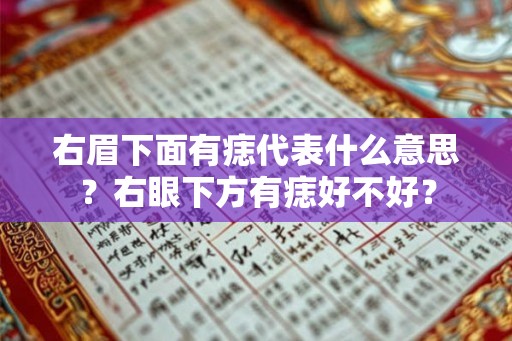右眉下面有痣代表什么意思？右眼下方有痣好不好？