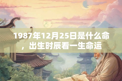 1987年12月25日是什么命，出生时辰看一生命运