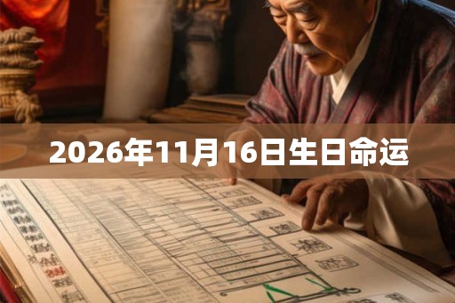 2026年11月16日生日命运