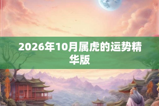 2026年10月属虎的运势精华版