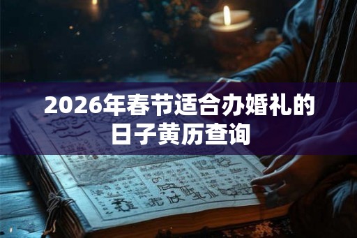 2026年春节适合办婚礼的日子黄历查询