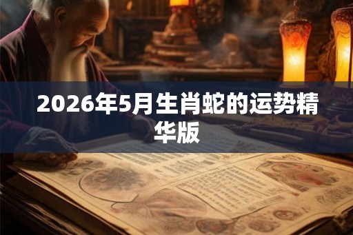 2026年5月生肖蛇的运势精华版 2026年5月生肖蛇的运势精华版