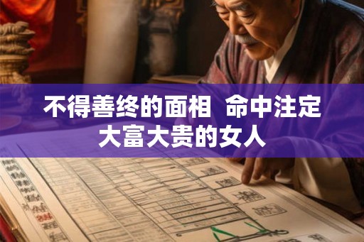 不得善终的面相 命中注定大富大贵的女人 不得善终的面相 命中注定大富大贵的女人