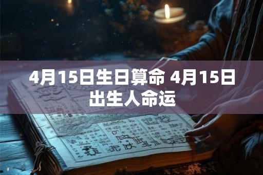 4月15日生日算命 4月15日出生人命运