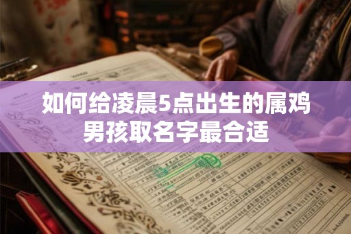 如何给凌晨5点出生的属鸡男孩取名字最合适