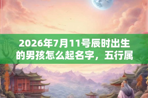 2026年7月11号辰时出生的男孩怎么起名字，五行属什么