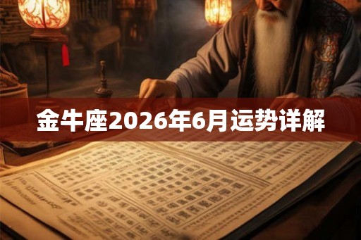 金牛座2026年6月运势详解