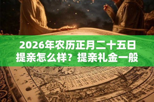 2026年农历正月二十五日提亲怎么样？提亲礼金一般给多少？
