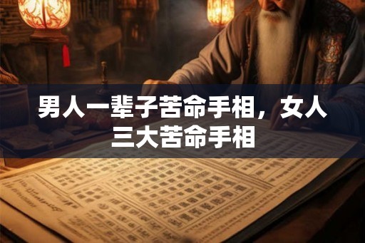 男人一辈子苦命手相，女人三大苦命手相