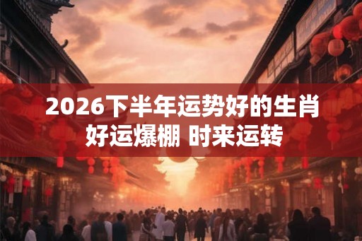 2026下半年运势好的生肖 好运爆棚 时来运转