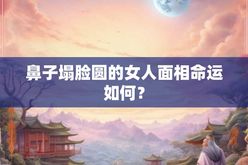 鼻子塌脸圆的女人面相命运如何？