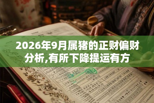 2026年9月属猪的正财偏财分析,有所下降提运有方