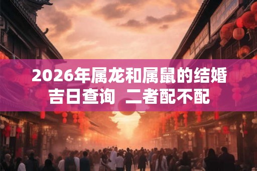 2026年属龙和属鼠的结婚吉日查询 二者配不配 2026年属龙和属鼠的结婚吉日查询 二者配不配