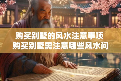 购买别墅的风水注意事项 购买别墅需注意哪些风水问题