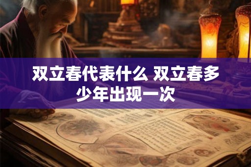 双立春代表什么 双立春多少年出现一次
