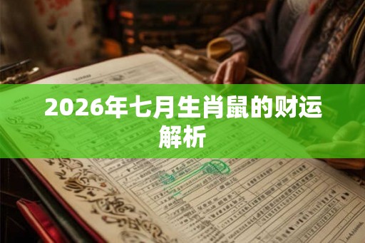 2026年七月生肖鼠的财运解析