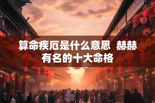 算命疾厄是什么意思 赫赫有名的十大命格 算命疾厄是什么意思 赫赫有名的十大命格