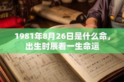 1981年8月26日是什么命，出生时辰看一生命运