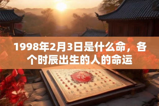 1998年2月3日是什么命，各个时辰出生的人的命运