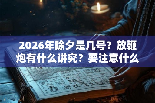 2026年除夕是几号？放鞭炮有什么讲究？要注意什么？