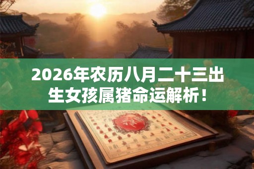 2026年农历八月二十三出生女孩属猪命运解析！