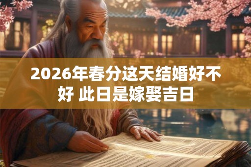 2026年春分这天结婚好不好 此日是嫁娶吉日