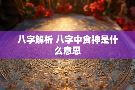 八字解析 八字中食神是什么意思