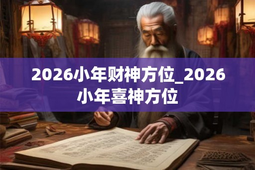2026小年财神方位_2026小年喜神方位