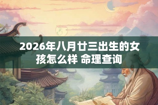 2026年八月廿三出生的女孩怎么样 命理查询