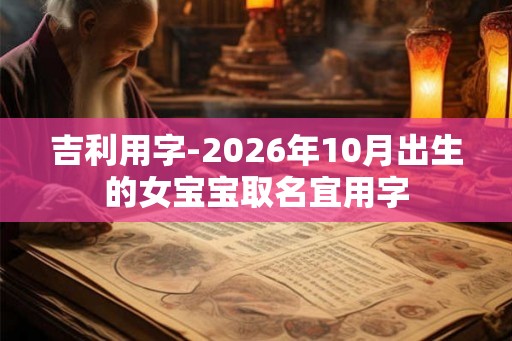 吉利用字-2026年10月出生的女宝宝取名宜用字