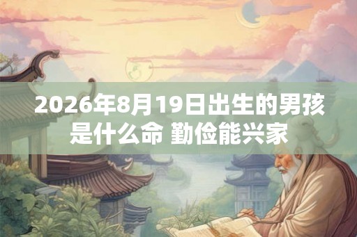 2026年8月19日出生的男孩是什么命 勤俭能兴家
