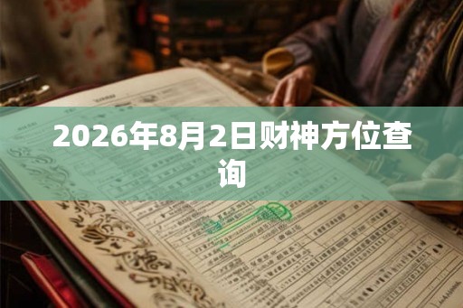 2026年8月2日财神方位查询