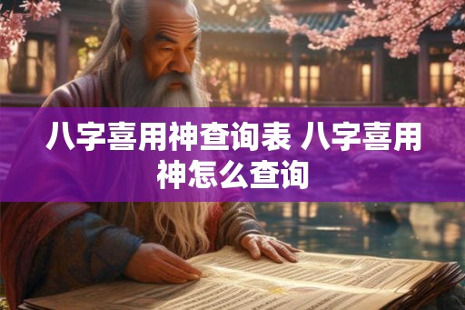 八字喜用神查询表 八字喜用神怎么查询