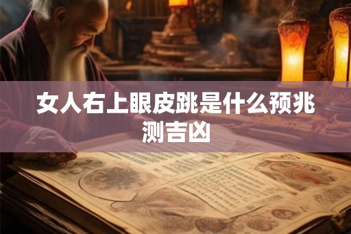 女人右上眼皮跳是什么预兆测吉凶