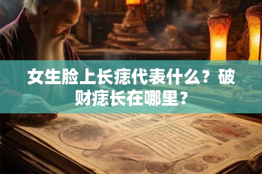 女生脸上长痣代表什么?破财痣长在哪里? 女生脸上长痣代表什么?破财痣长在哪里?