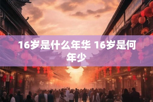 16岁是什么年华 16岁是何年少