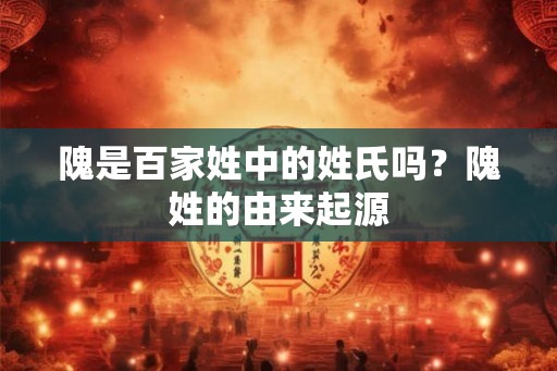 隗是百家姓中的姓氏吗？隗姓的由来起源