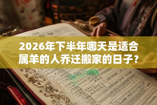 2026年下半年哪天是适合属羊的人乔迁搬家的日子？