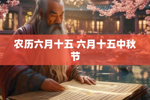 农历六月十五 六月十五中秋节